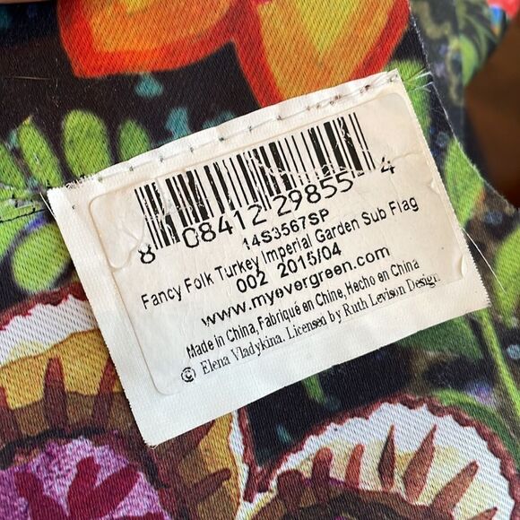 Evergreen Fancy Folk Turkey Thanksgiving “Welcome” garden flag - Picture 3 of 5